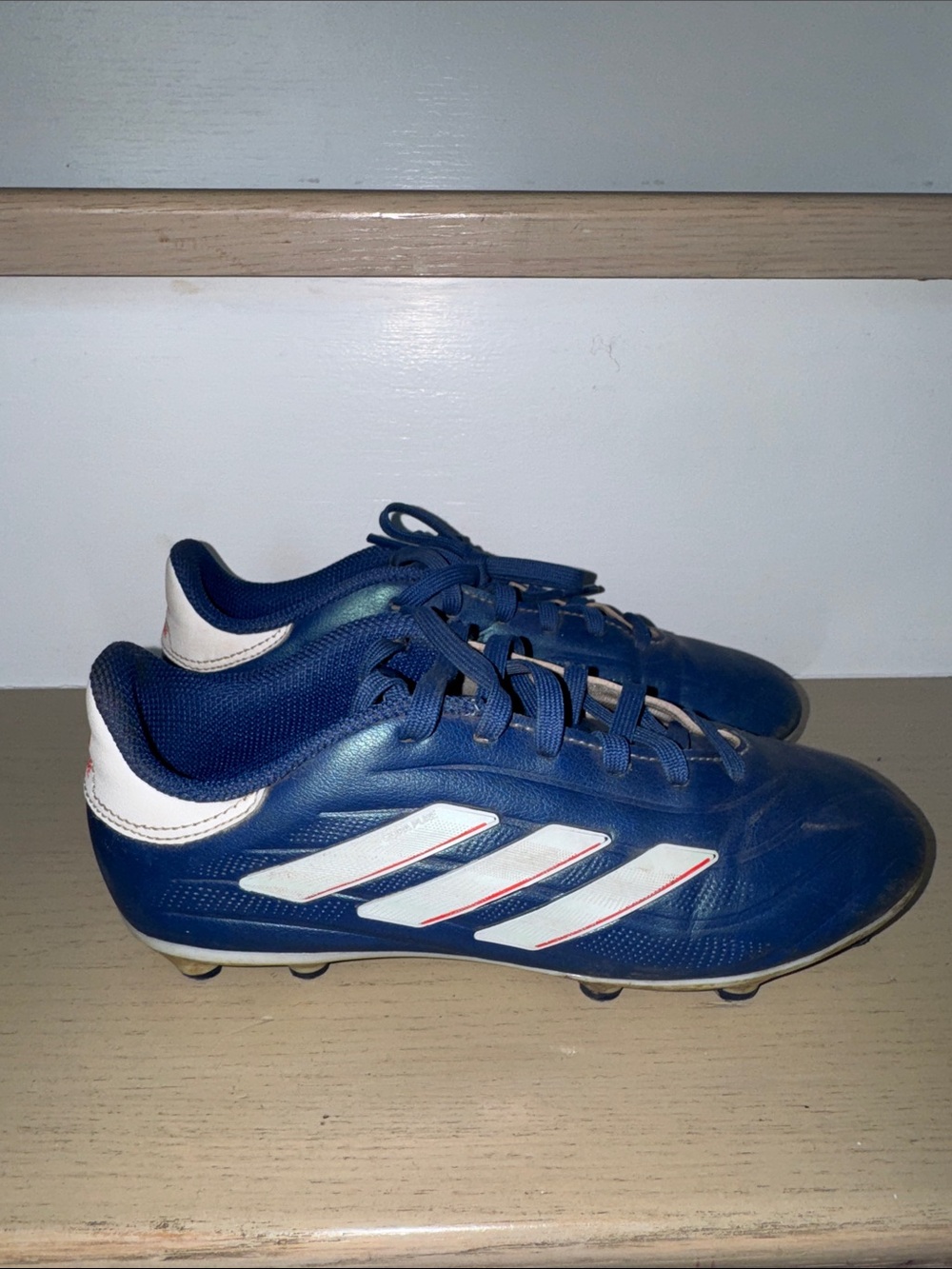 Adidas Navy and White Soccer Cleats
